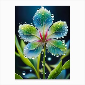Flower With Water Droplets 3 Canvas Print