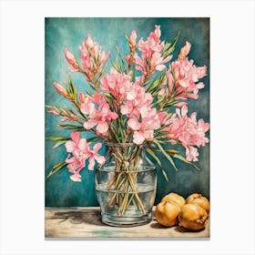 Pink Flowers In A Vase Canvas Print