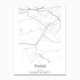 Freital,Germany Minimalist Map Canvas Print