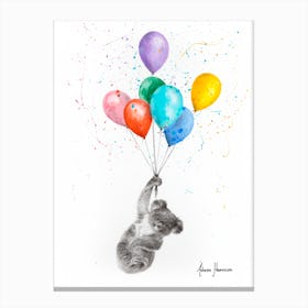 The Koala And The Balloons Canvas Print