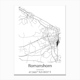 Romanshorn,Switzerland Minimalist Map Canvas Print