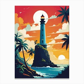 Lighthouse At Sunset Canvas Print