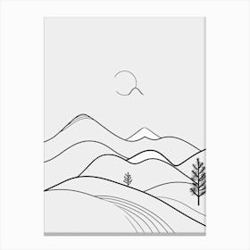 Mountains Minimalistic Line Art 0 Canvas Print