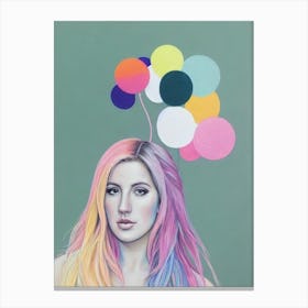 Ellie Goulding Colourful Illustration Canvas Print