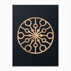 Abstract Geometric Gold Glyph on Dark Teal n.0060 Canvas Print