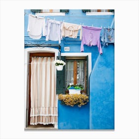 Blue Washing Burano Canvas Print