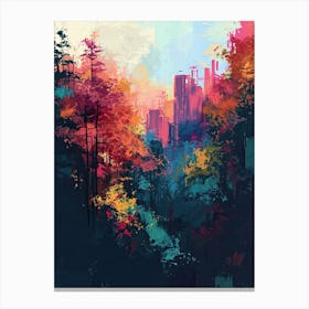 Abstract Cityscape | Pixel Minimalism Art Series 1 Canvas Print