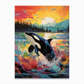 Vivid Surreal Orca Whale Canvas Print