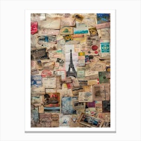 Travel Vintage Paris France Print Canvas Print