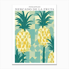 Mercado De La Fruta Pineapples Illustration 3 Poster Canvas Print