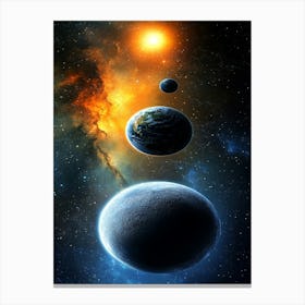 Planets In Space Canvas Print