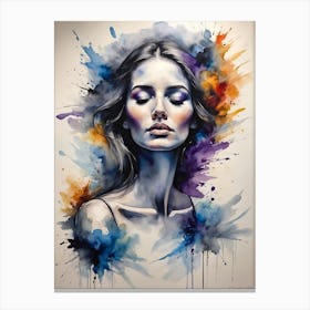 Watercolor Of A Woman 5 Canvas Print