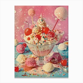 Kitsch Trifle Jelly Retro Collage 2 Canvas Print