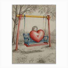 Heart On A Swing Canvas Print