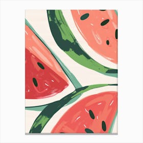 Watermelon Close Up Illustration 8 Canvas Print