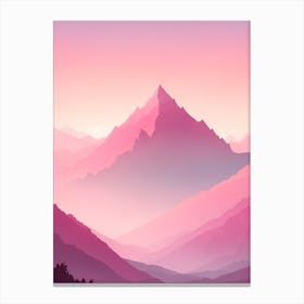 Misty Mountains Vertical Background In Pink Tone 16 Canvas Print