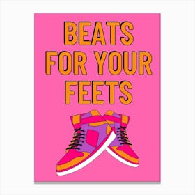 Beats For Your Feets - Pink Canvas Print