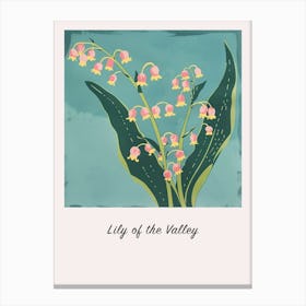 Lily Of The Valley 2 Square Flower Illustration Poster Canvas Print