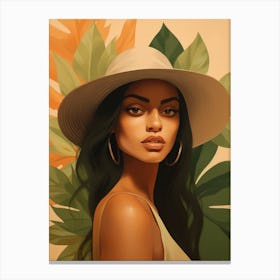 Portrait Of A Woman In A Hat 5 Canvas Print