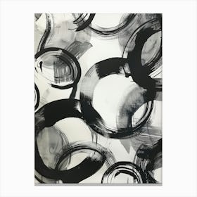 Black And White Circles 8 Canvas Print