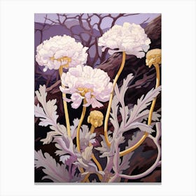 Scabiosa 3 Flower Painting Canvas Print