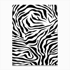 Zebra Stripes Black And White Canvas Print