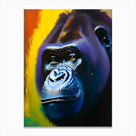 Cheeky Gorilla Gorillas Bright Neon 1 Canvas Print