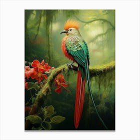 Majestic Plumage: Resplendent Quetzal Wall Art Canvas Print