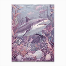 Purple Bull Shark In The Ocean Canvas Print