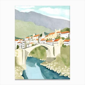 Watercolour Of Bosnia van gogh Canvas Print