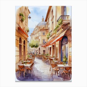 Watercolor Street Scene 3 Canvas Print