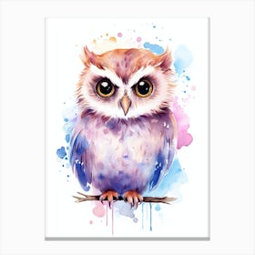 Owl Watercolor Painting Canvas Print