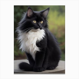 Black And White Cat Canvas Print