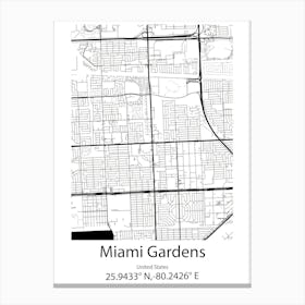 Miami Beach,United States Minimalist Map Leinwandbilder