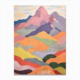 Mount Diablo United States 1 Colourful Mountain Illustration Canvas Print