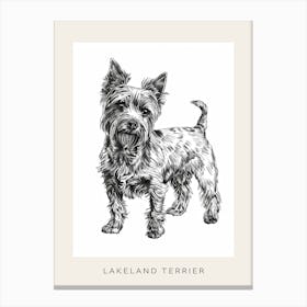 Lakeland Terrier Dog Line Sketch 2 Poster Canvas Print