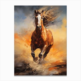 A Horse Painting In The Style Of Acrylic Painting 4 Canvas Print