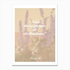 Artist Quote Beverly Sills Canvas Print