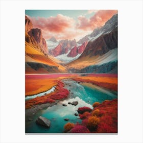 Sunset In The Mountains Canvas Print