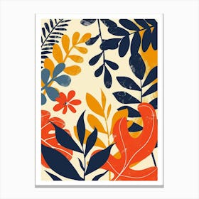 Botanical Tropical Leaves Groovy 10 Canvas Print