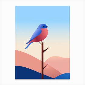 Minimalist Eastern Bluebird 2 Illustration Canvas Print