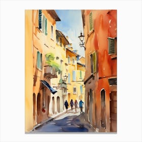 Rimini, Italy Watercolour Streets 4 Canvas Print