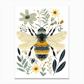 Colourful Insect Illustration Bee 13 Canvas Print