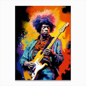 Jimi Hendrix Colourful 4 Canvas Print