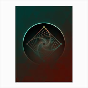Geometric Neon Glyph on Jewel Tone Triangle Pattern 367 Canvas Print