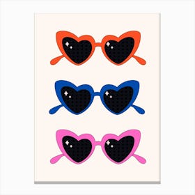 Heart Shaped Sunglasses Canvas Print