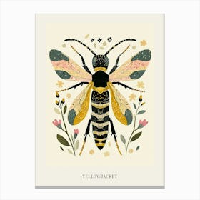 Colourful Insect Illustration Yellowjacket 18 Poster Canvas Print