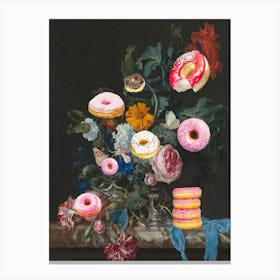 Bouquet of Donuts, Baroque Flowers Canvas Print