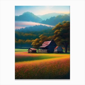 Barn In The Field Canvas Print