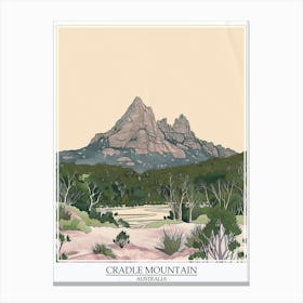 Cradle Mountain Australia Color Line Drawing 1 Poster Canvas Print